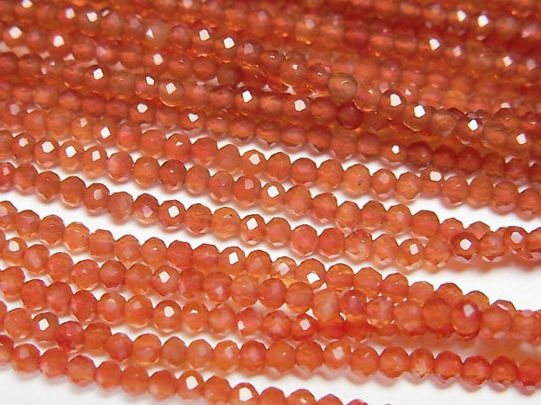 [Video]High Quality! Carnelian AAA Faceted Round 2mm 1strand beads (aprx.15inch/38cm)