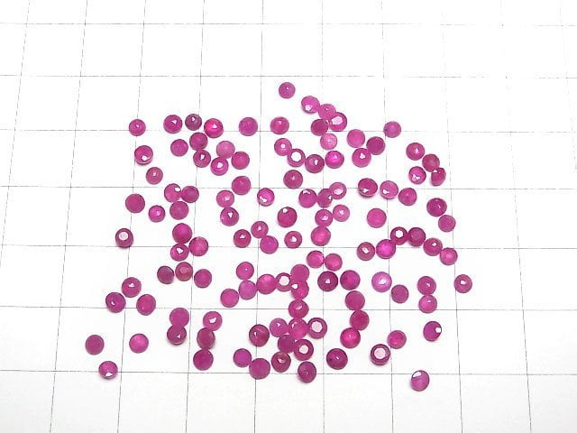 Rubin AAA- Lose Stein Rund facettiert 3x3mm 5Stk