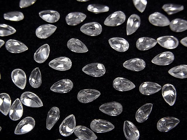 High Quality Natural White Zircon AAA Loose Stone Pear Shape Faceted 5x3mm 5pcs