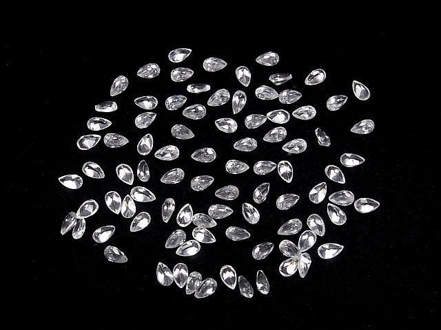 Hochwertiger natürlicher weißer Zirkon AAA lose Steine Birnenform facettiert 5x3mm 5 Stück