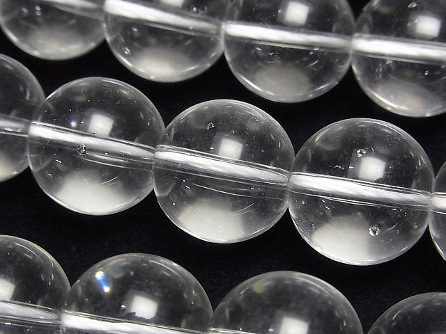Quartz Cristallin (Quartz Fondu) AAA Rond 16mm 1rang de perles (env. 34cm)