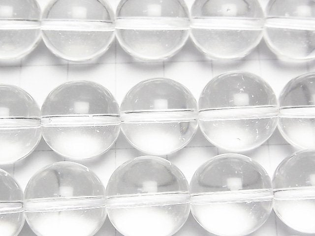 Quartz Cristallin (Quartz Fondu) AAA Rond 16mm 1rang de perles (env. 34cm)