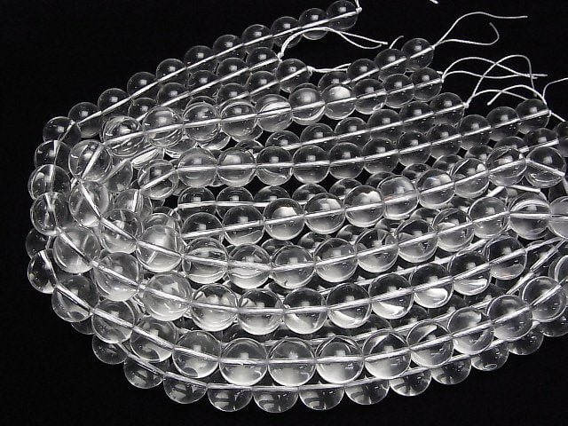 Quartz Cristallin (Quartz Fondu) AAA Rond 16mm 1rang de perles (env. 34cm)