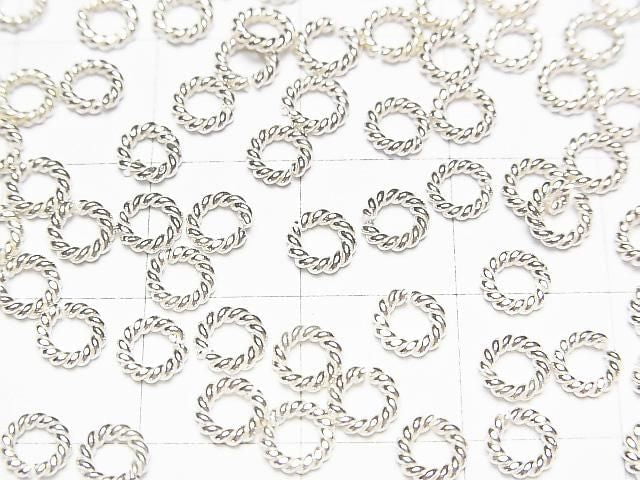 Karen Silver Rope Rings (Open/Close Type) 4mm, 4.5mm, 6mm, 8mm White Silver 5pcs