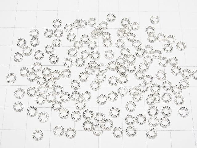 Karen Silver Rope Rings (Open/Close Type) 4mm, 4.5mm, 6mm, 8mm White Silver 5pcs