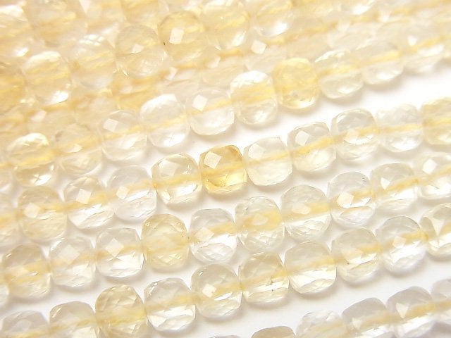 High Quality! Light color Citrine AA+ Cube Shape 4x4x4mm 1strand beads (aprx.15inch/37cm)