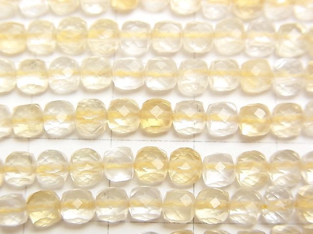 High Quality! Light color Citrine AA+ Cube Shape 4x4x4mm 1strand beads (aprx.15inch/37cm)