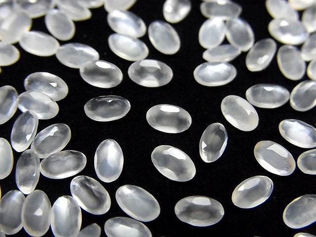 High Quality White Moonstone AAA Loose stone Oval Faceted 5x3mm 10pcs