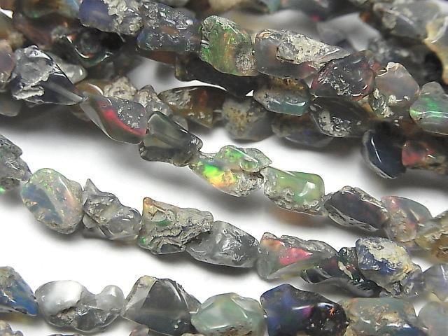 Ethiopian Blue Gray Color Opal Rough Rock Nugget 1strand beads (aprx.15inch/36cm)