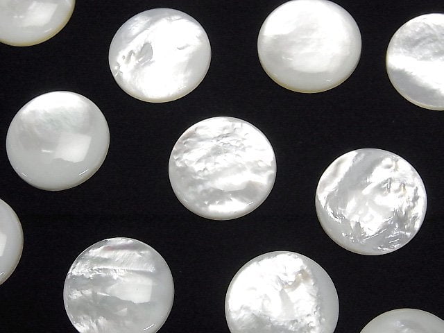 High Quality White Shell (Silver-lip Oyster) AAA Round Cabochon 18x18mm 1pc