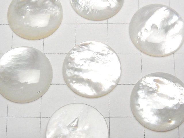 High Quality White Shell (Silver-lip Oyster) AAA Round Cabochon 18x18mm 1pc