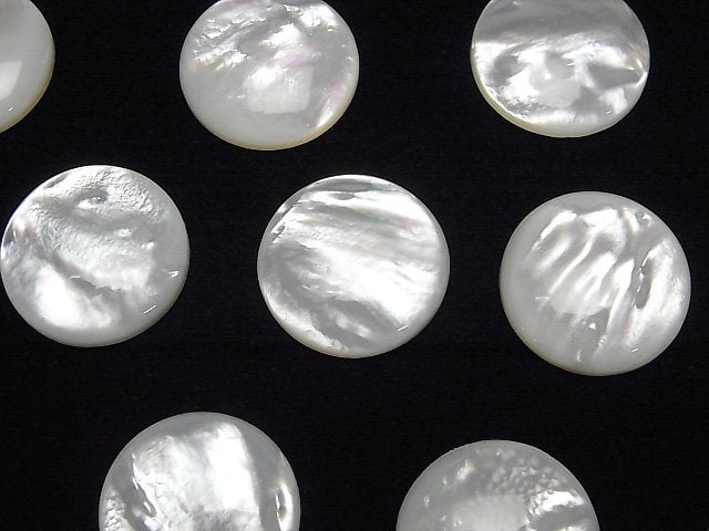 High Quality White Shell (Silver-lip Oyster) AAA Round Cabochon 20x20mm 1pc