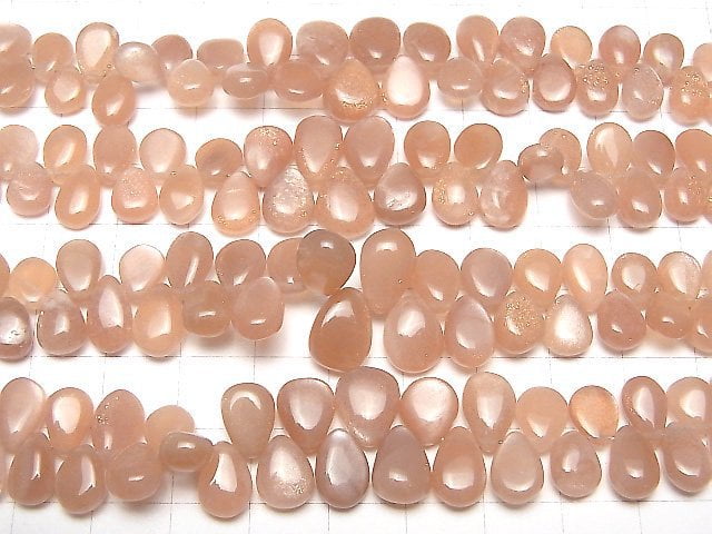 Hochwertiger Orange Mondstein AA++ Birnenform (Glatt) Halb- oder 1Strang Perlen (ca. 7 Zoll/18 cm)
