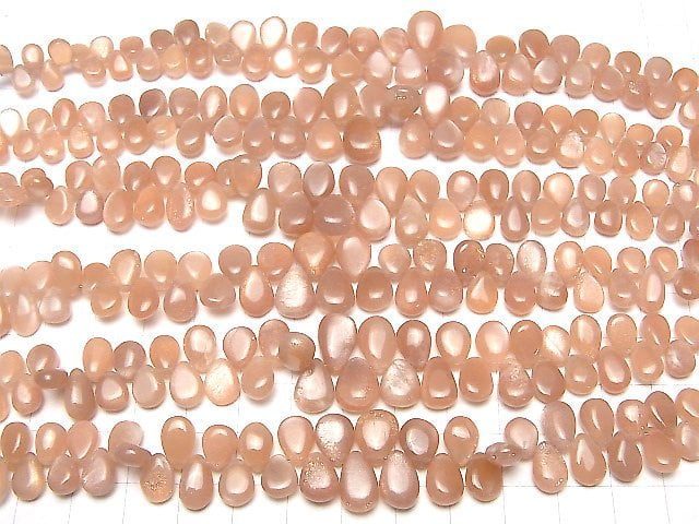 Hochwertiger Orange Mondstein AA++ Birnenform (Glatt) Halb- oder 1Strang Perlen (ca. 7 Zoll/18 cm)