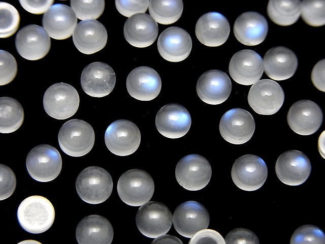 Royal Blue Moonstone AA++ Round Cabochon 4x4mm 5pcs