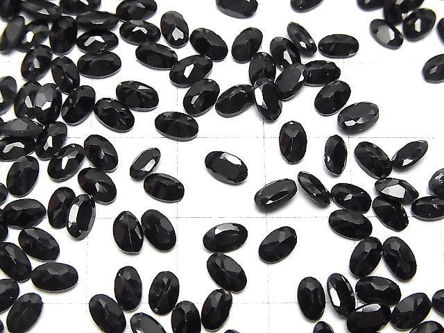 Hochwertiger Schwarzer Spinell AAA Lose Steine Oval Facettiert 5x3mm 10Stk
