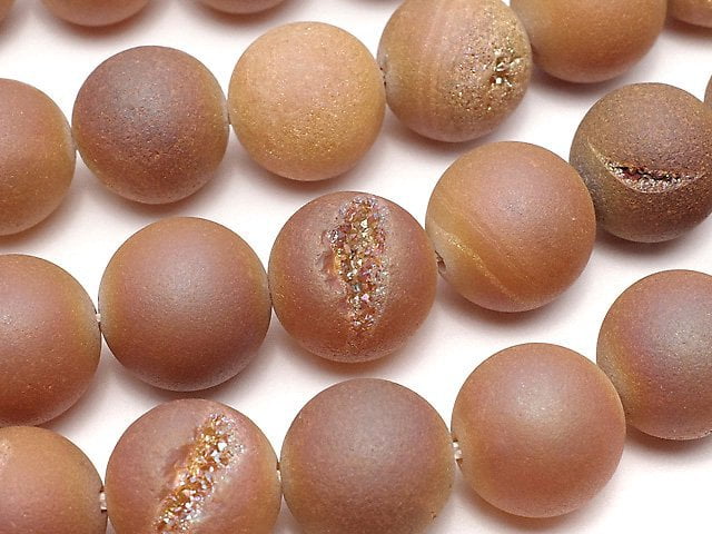 Frost Druzy Agate Round 12mm 1strand beads (aprx.15inch/37cm)