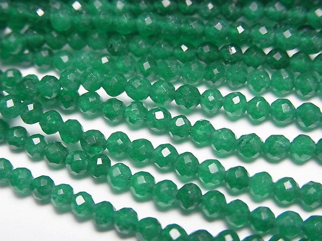 High Quality! Green color Jade Faceted Round 3mm 1strand beads (aprx.15inch/37cm)