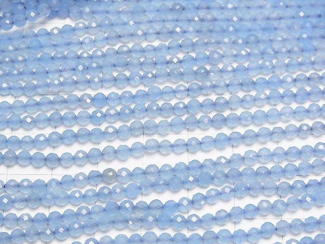 Hochwertig! Hellblaue Jade Facettierte Runde 3mm 1strang Perlen (ca. 15 Zoll/37 cm)