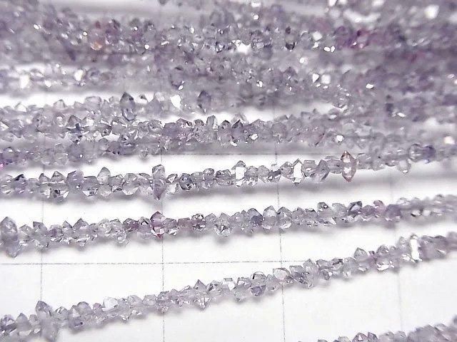 巴基斯坦雙尖白水晶電鍍薰衣草色半串或一串珠子 (約15英吋/37公分)