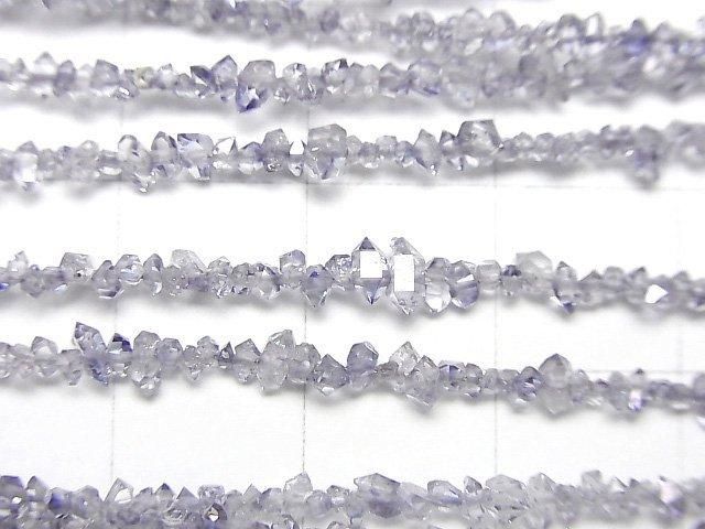 巴基斯坦雙尖切面鍍膜【藍紫】半串或一串珠子 (約15英吋/36公分)