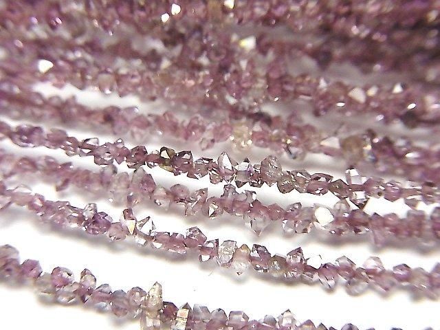 巴基斯坦雙尖鍍晶【粉紫色】半串或一串珠子 (約 15 英寸/37 公分)