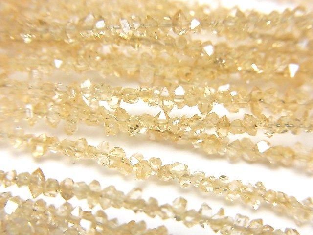巴基斯坦雙尖黃橘色水晶鍍膜半串或一串珠(約15英吋/37公分)