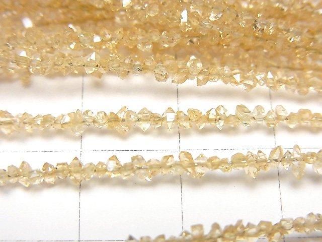 巴基斯坦雙尖黃橘色水晶鍍膜半串或一串珠(約15英吋/37公分)