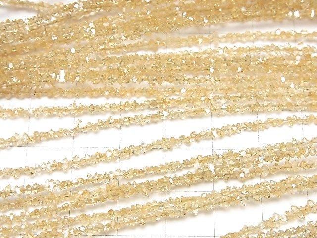巴基斯坦雙尖黃橘色水晶鍍膜半串或一串珠(約15英吋/37公分)