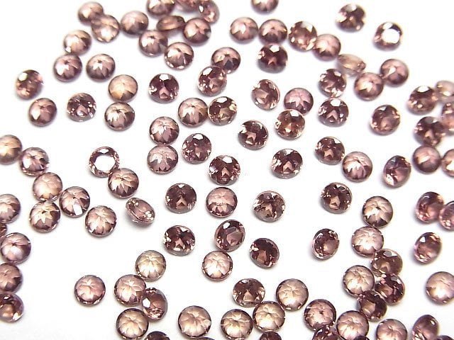 High Quality Reddish Brown Zircon AAA Loose Stone Round Faceted 3x3mm 3pcs