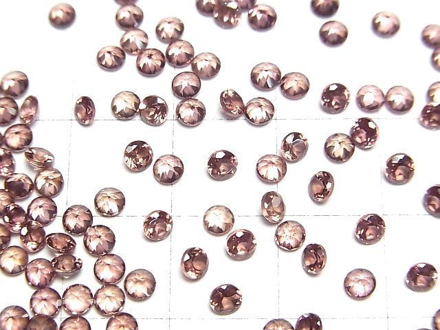 High Quality Reddish Brown Zircon AAA Loose Stone Round Faceted 3x3mm 3pcs