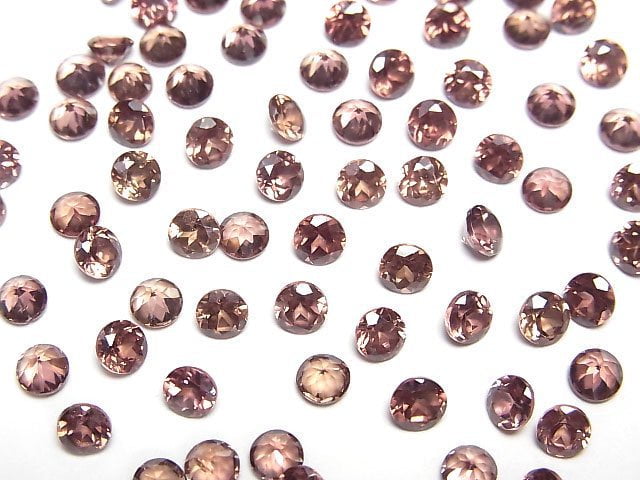 High Quality Reddish Brown Zircon AAA Loose Stone Round Faceted 4x4mm 2pcs
