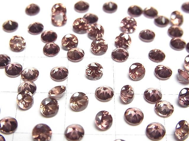High Quality Reddish Brown Zircon AAA Loose Stone Round Faceted 4x4mm 2pcs