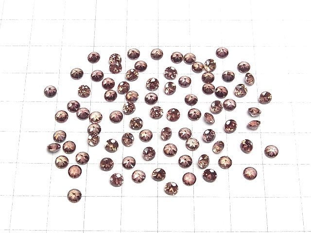 High Quality Reddish Brown Zircon AAA Loose Stone Round Faceted 4x4mm 2pcs