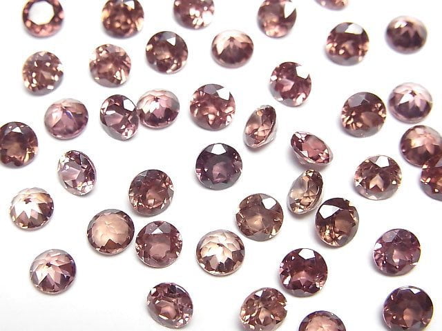 High Quality Reddish Brown Zircon AAA Loose Stone Round Faceted 5x5mm 1pc