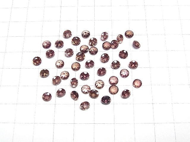 High Quality Reddish Brown Zircon AAA Loose Stone Round Faceted 5x5mm 1pc