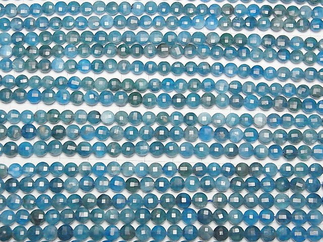 Hochwertig! Apatit AA+ facettierte Münze 5x5x3 mm 1 Strang Perlen (ca. 15 Zoll/37 cm)