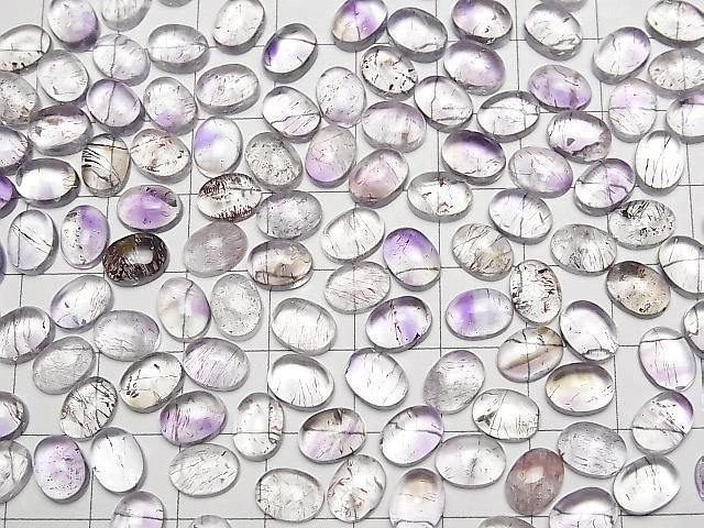 Elestialquarz AAA- ovale Cabochon 8x6 mm 5 Stück