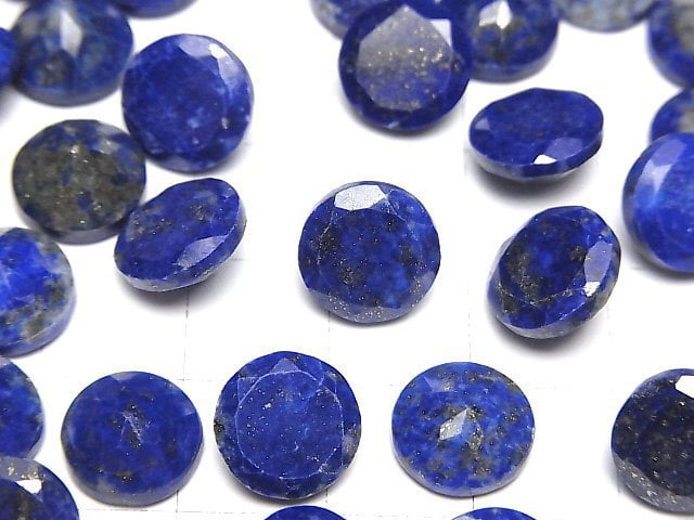 Lapislazuli AA++ lose Steine rund facettiert 10x10mm 2Stk