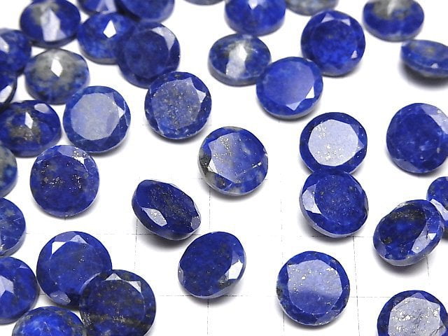 Lapislazuli AA++ lose Steine rund facettiert 10x10mm 2Stk