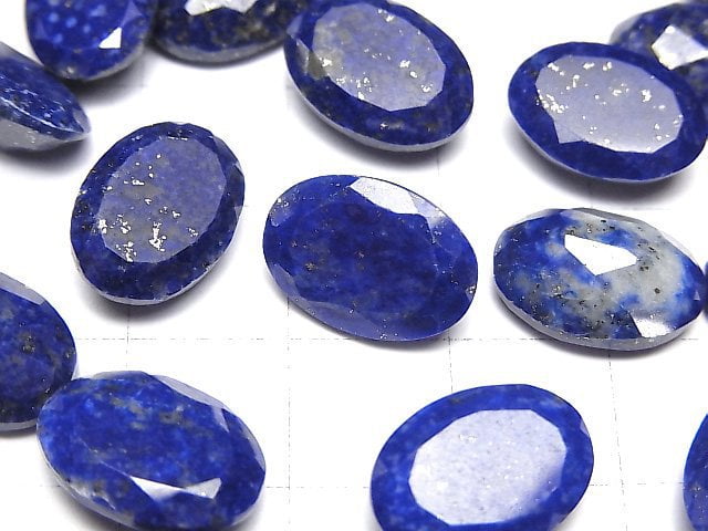 Lapislazuli AA++ Loose stone Oval Faceted 14x10mm 2pcs