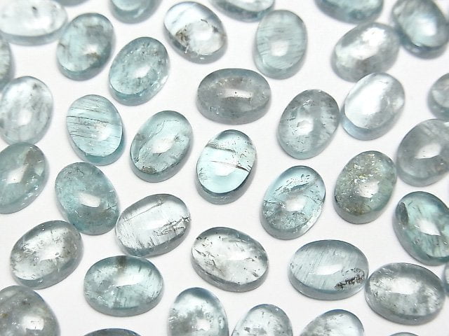 Apatite AA Oval Cabochon 8x6mm 3pcs
