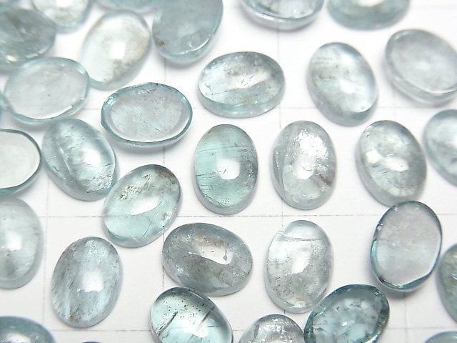 Apatite AA Oval Cabochon 8x6mm 3pcs