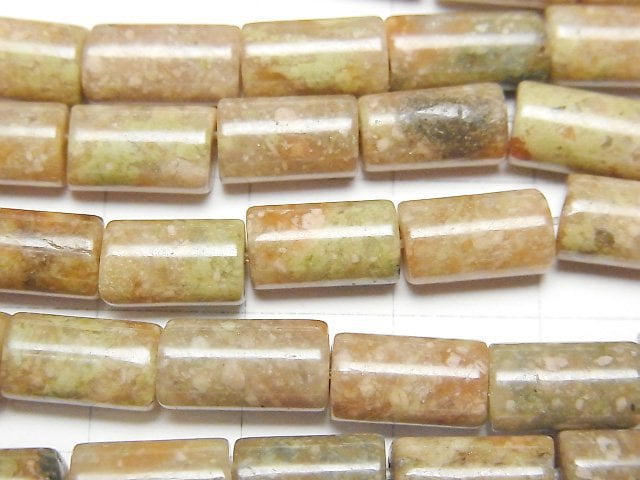 Unakite Tube 10x6x6mm 1strand beads (aprx.15inch/38cm)