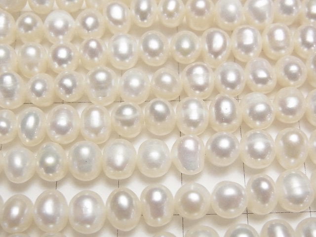 Fresh Water Pearl AA+ Potato 6-7mm White 1strand beads (aprx.14inch/34cm)