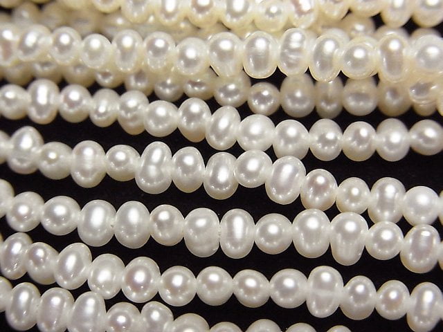Fresh Water Pearl AAA White Rondelle 3.5mm half or 1strand beads (aprx.15inch/37cm)