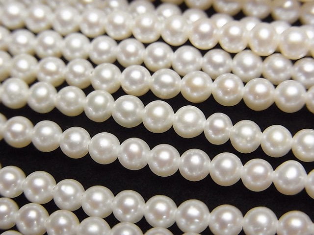 Fresh Water Pearl AAA Semi Round 3mm White half or 1strand beads (aprx.15inch/38cm)