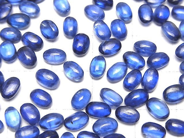 Hochwertiger Kyanit AAA- Oval Cabochon 6x4mm 3 Stück