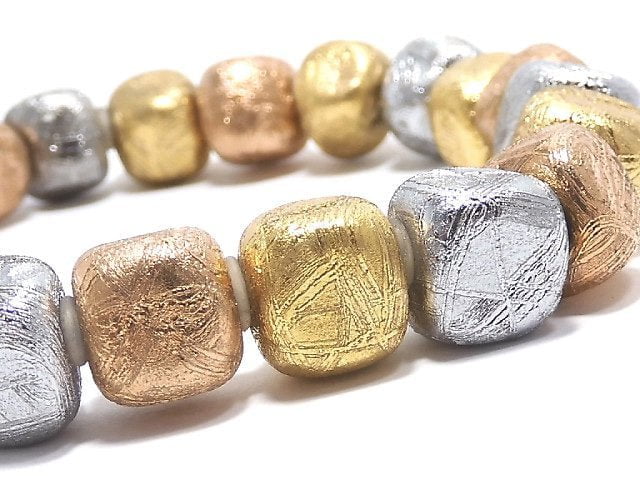 Bracelet multicolore en pépite de météorite (Muonionalusta) unique en son genre n°6