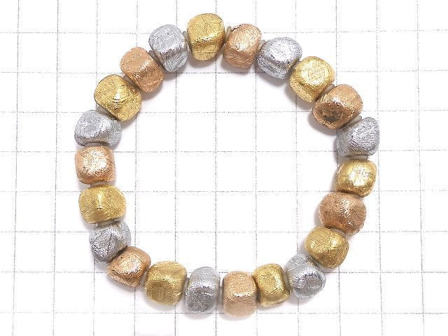 Bracelet multicolore en pépite de météorite (Muonionalusta) unique en son genre n°6
